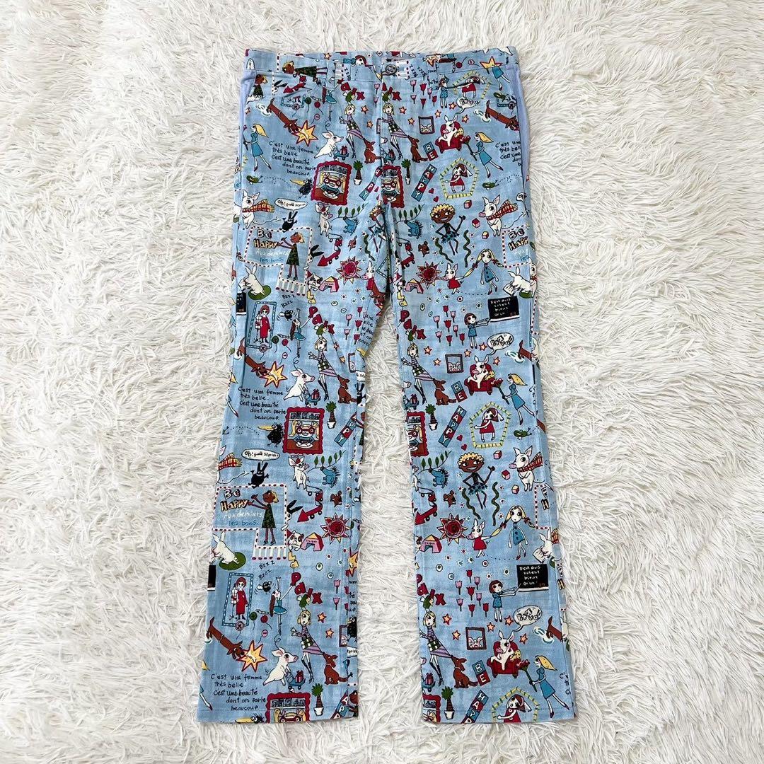 《オレボレブラ》 (L) 総柄ストレートパンツ アルベロベロ 個性的 カジュアル