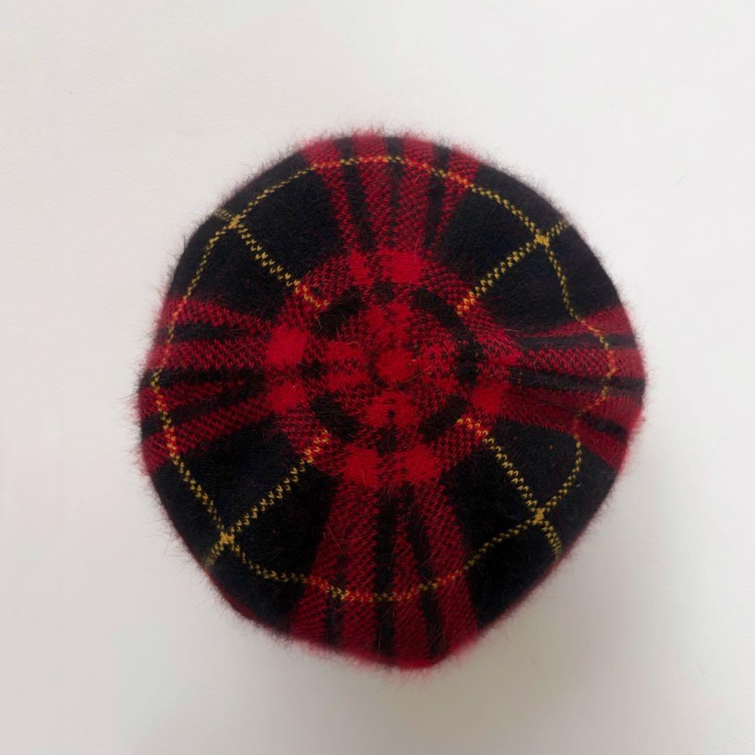 ヴィヴィアンウエストウッド　メタルオーブロゴ チェック　ベレー帽