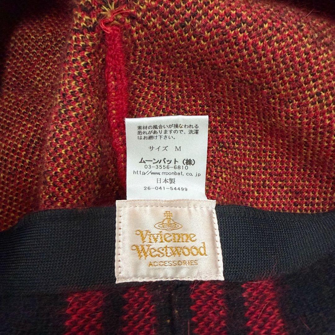 ヴィヴィアンウエストウッド　メタルオーブロゴ チェック　ベレー帽