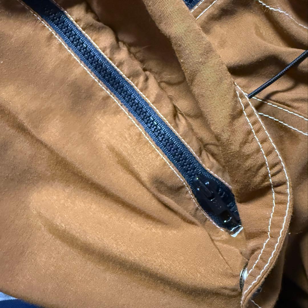 90 USA製 ナイロンアノラック ブラウン ストリート 刺繍 Sサイズ