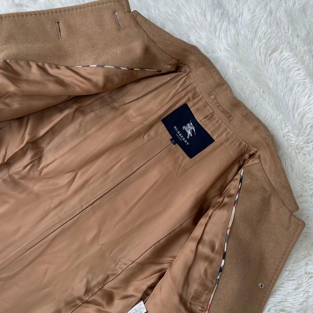 【極美品/L】バーバリーロンドン チェスターコート アンゴラ混 Aライン 茶