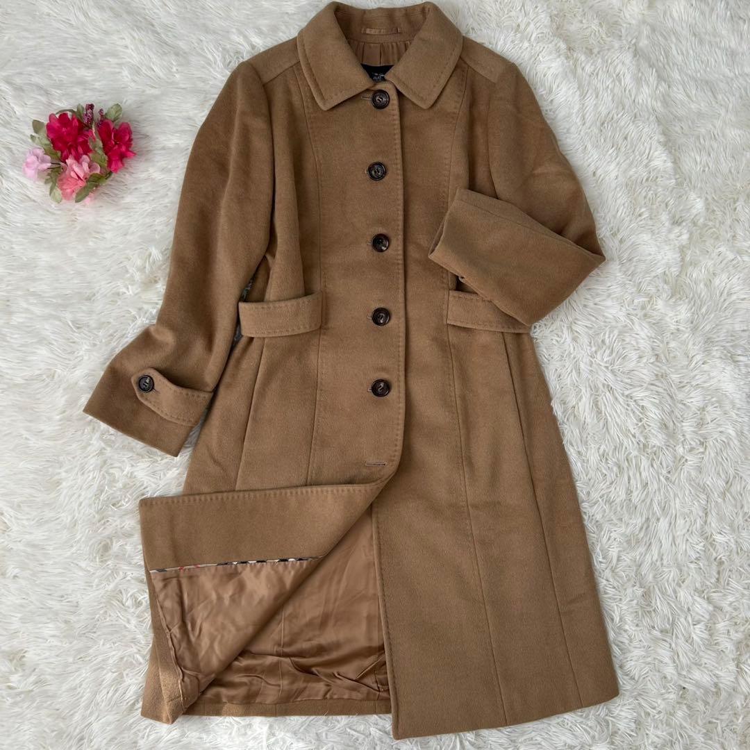 【極美品/L】バーバリーロンドン チェスターコート アンゴラ混 Aライン 茶