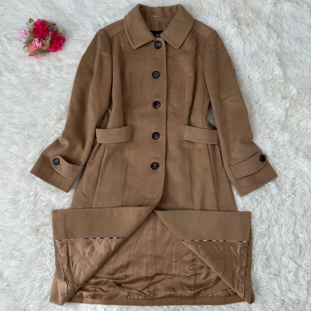 【極美品/L】バーバリーロンドン チェスターコート アンゴラ混 Aライン 茶