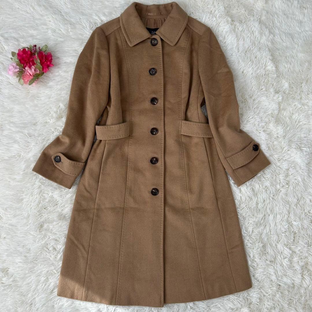 【極美品/L】バーバリーロンドン チェスターコート アンゴラ混 Aライン 茶