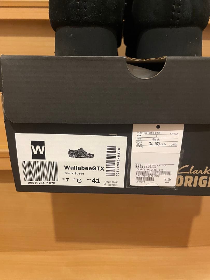 靴 clarks wallabee gtx black uk7