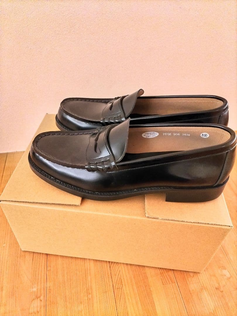 【新品未使用】HARUTAハルタ ブラックレザー ローファー26.5センチEEE