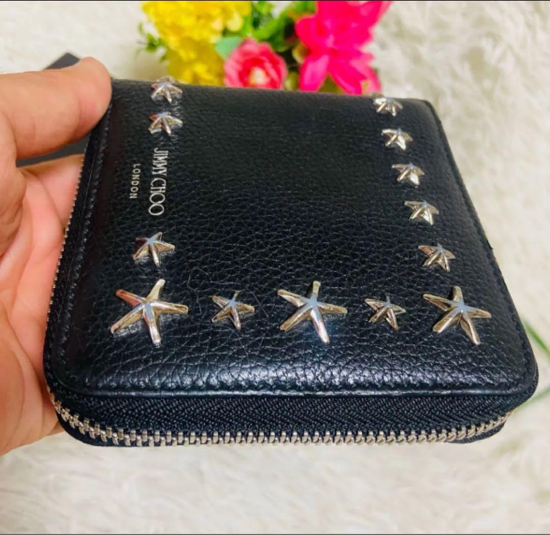 本革✨JIMMY CHOO✨ジミーチュウ✨財布✨ローレンス✨スタッズ✨イタリア製