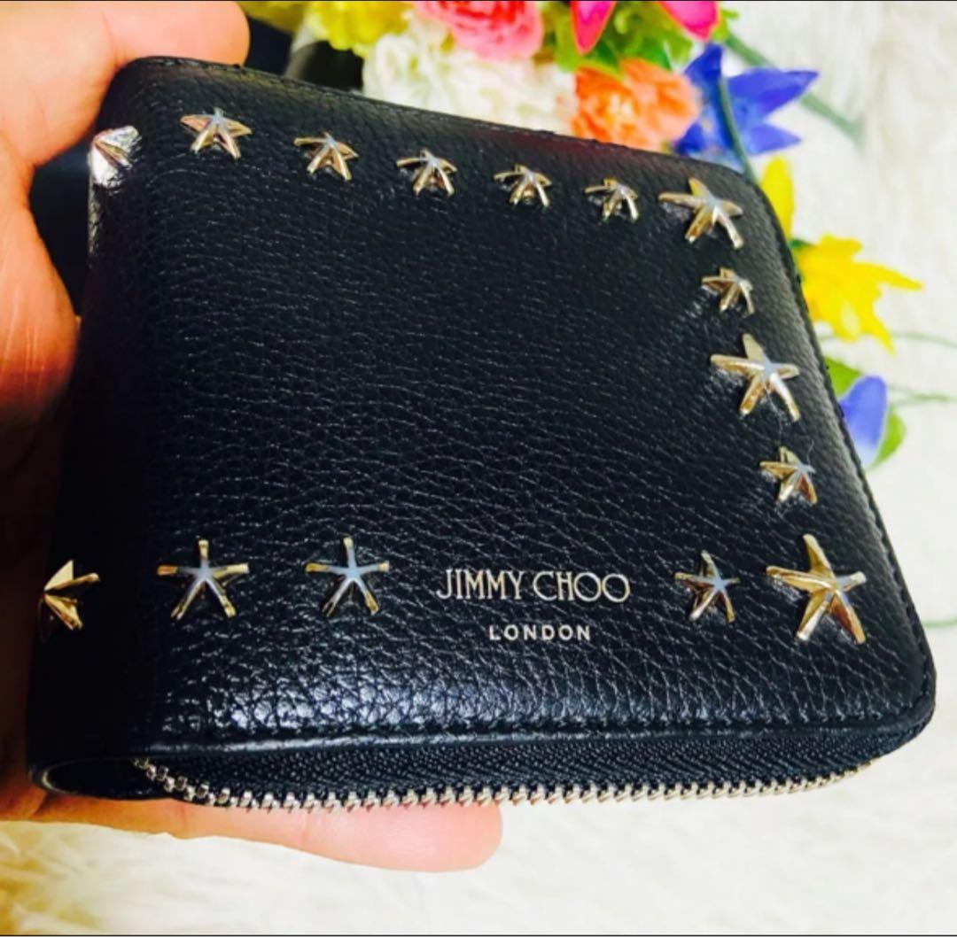 本革✨JIMMY CHOO✨ジミーチュウ✨財布✨ローレンス✨スタッズ✨イタリア製
