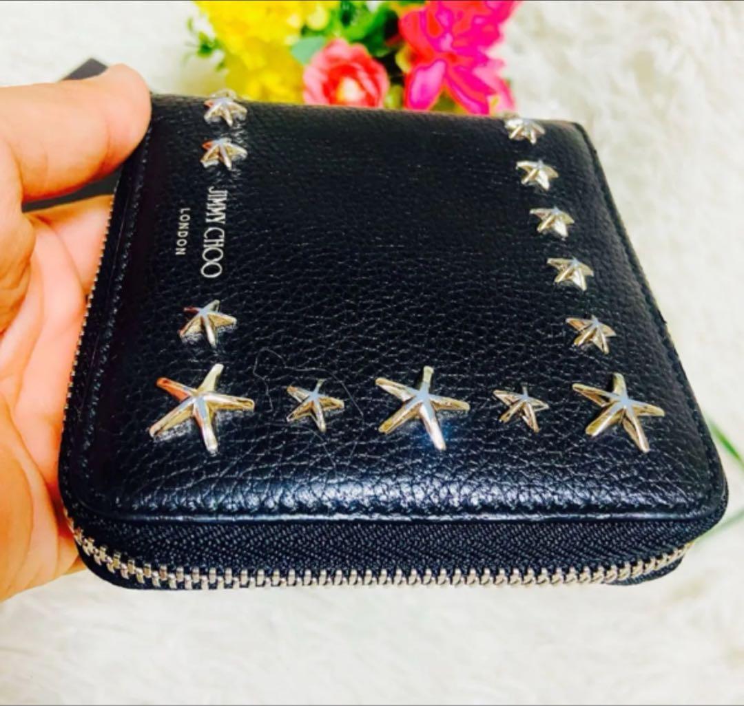 本革✨JIMMY CHOO✨ジミーチュウ✨財布✨ローレンス✨スタッズ✨イタリア製