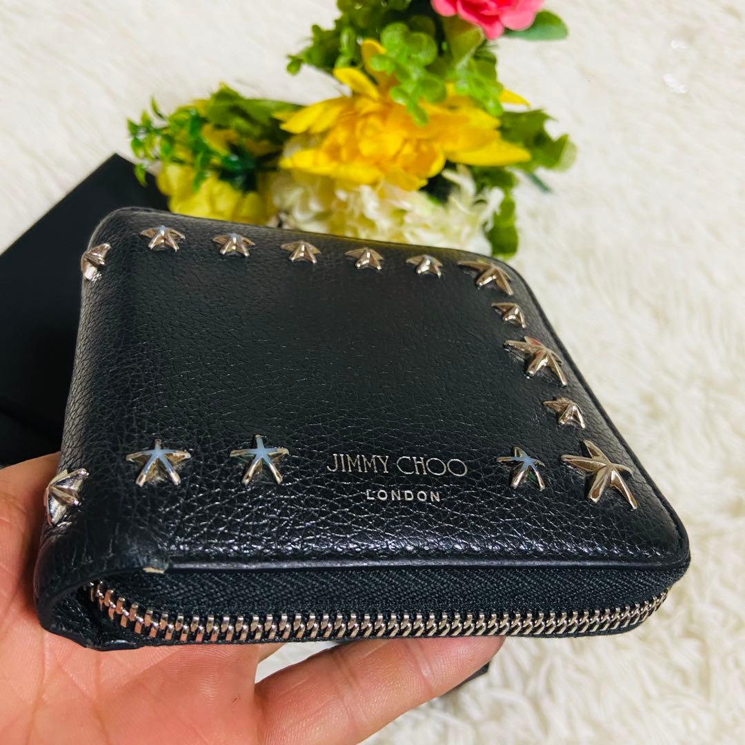 本革✨JIMMY CHOO✨ジミーチュウ✨財布✨ローレンス✨スタッズ✨イタリア製