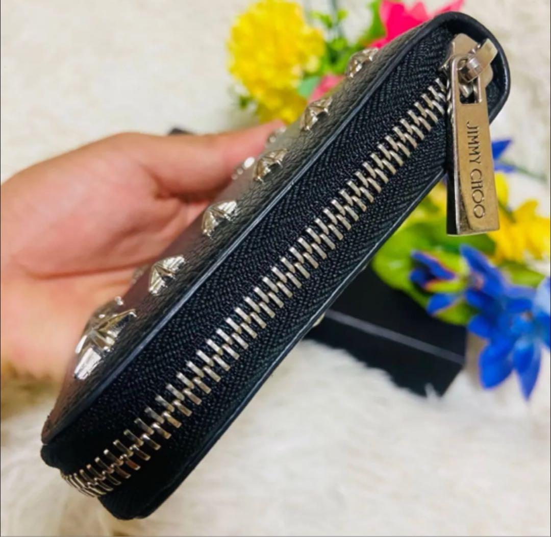 本革✨JIMMY CHOO✨ジミーチュウ✨財布✨ローレンス✨スタッズ✨イタリア製