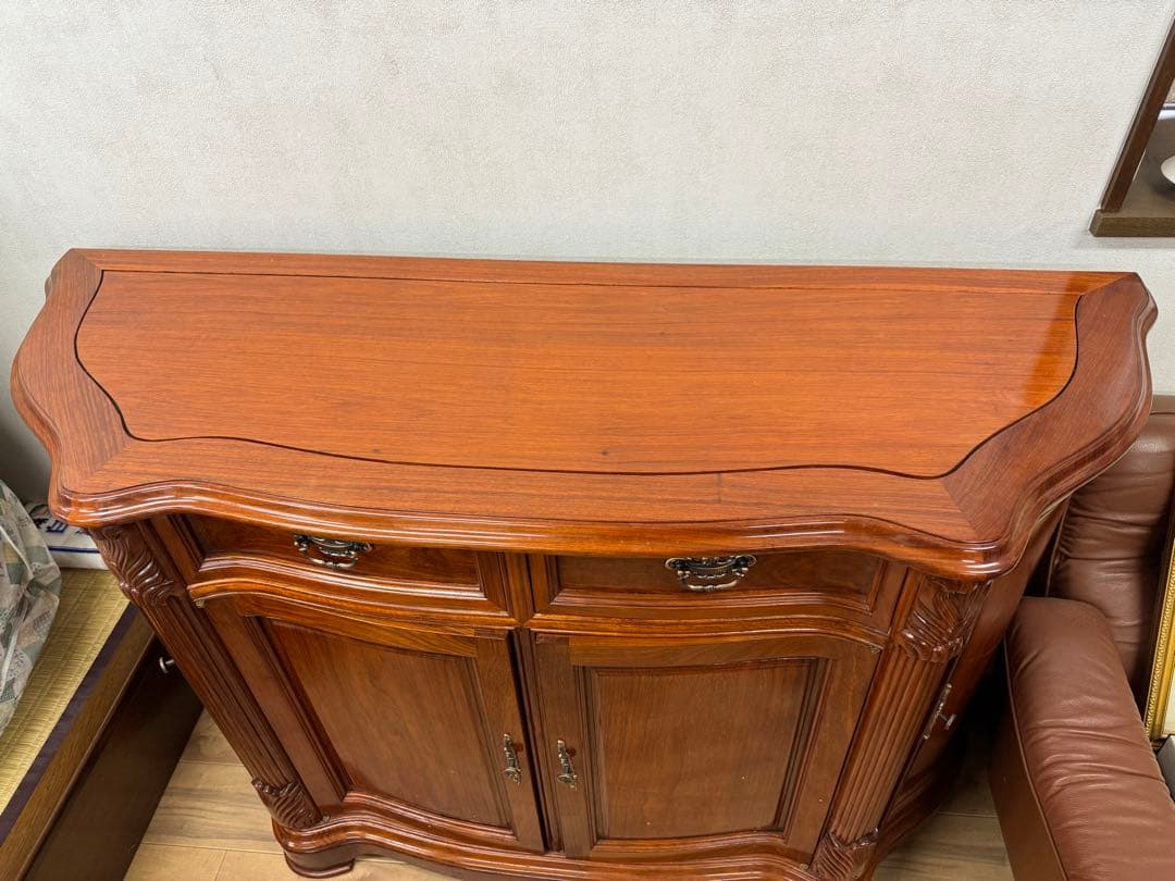 奈良発 アンティーク キャビネット コンソール サイドボード 西洋象嵌クラシック