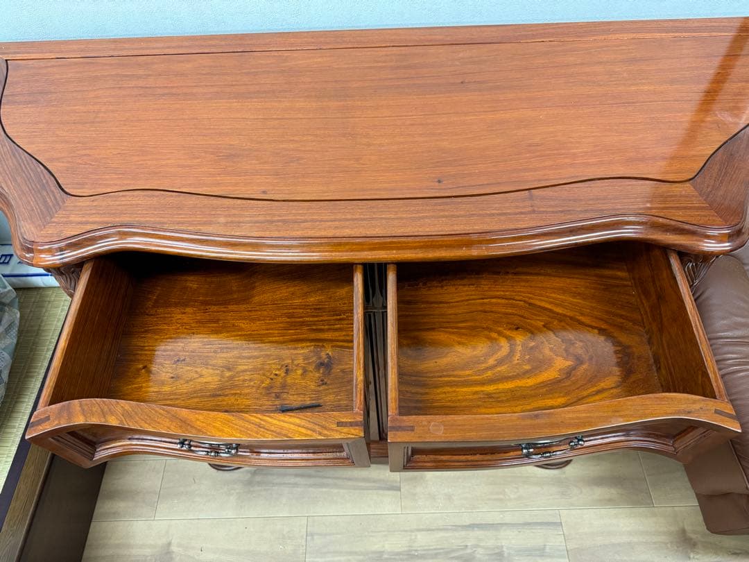 奈良発 アンティーク キャビネット コンソール サイドボード 西洋象嵌クラシック