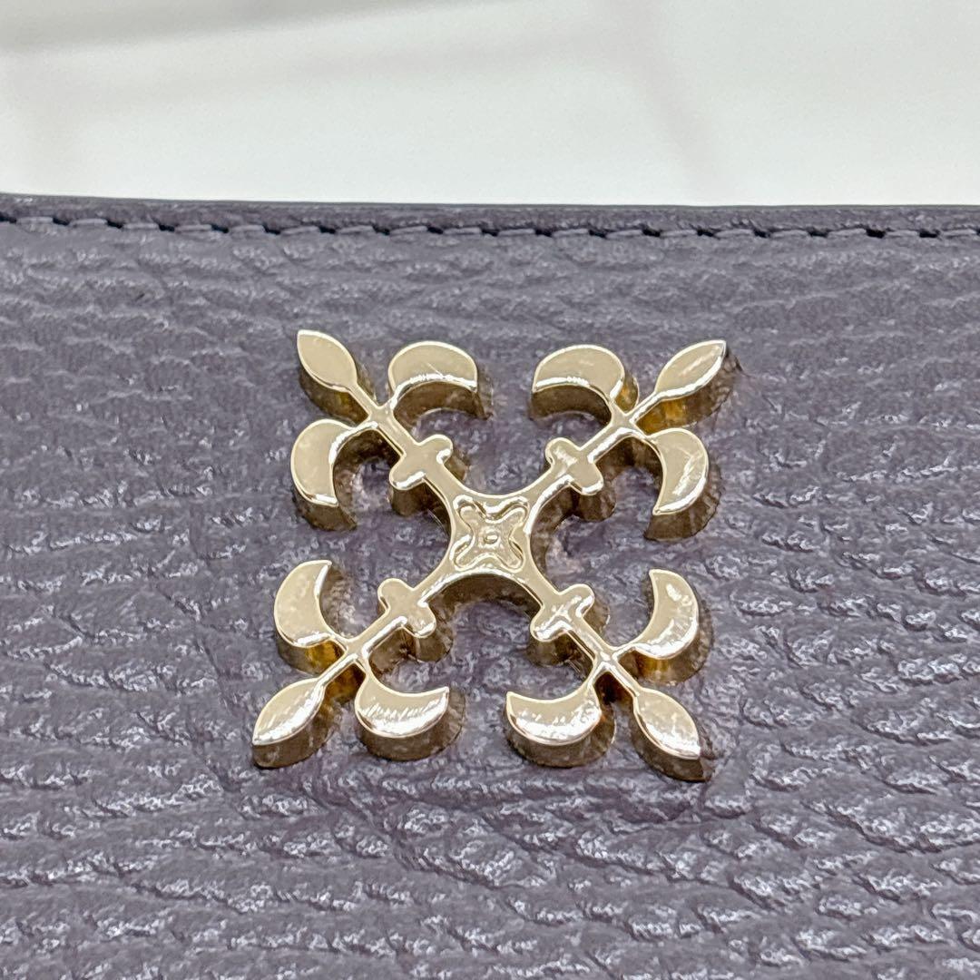 美品✨ラシット 折財布 モノグラムハーフウォレット グレー ラウンドジップ