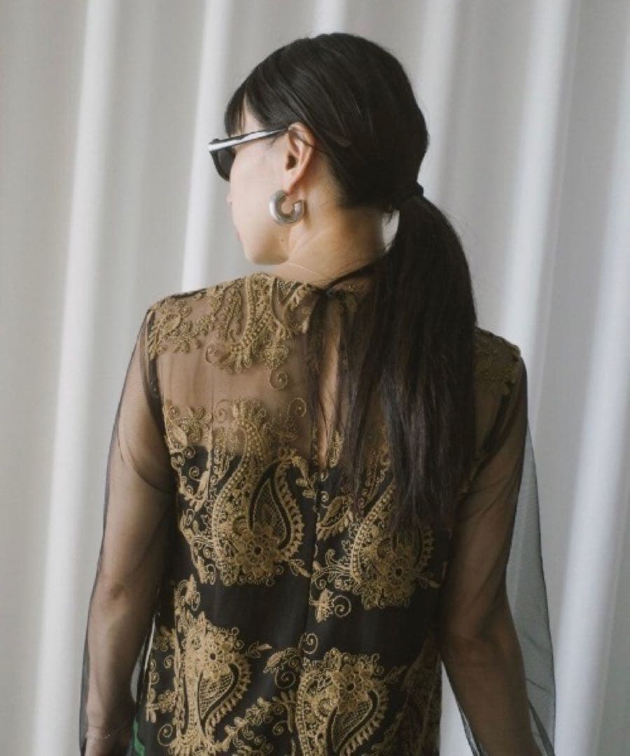 Ameri アメリ PAISLEY EMBROIDERY DRESS