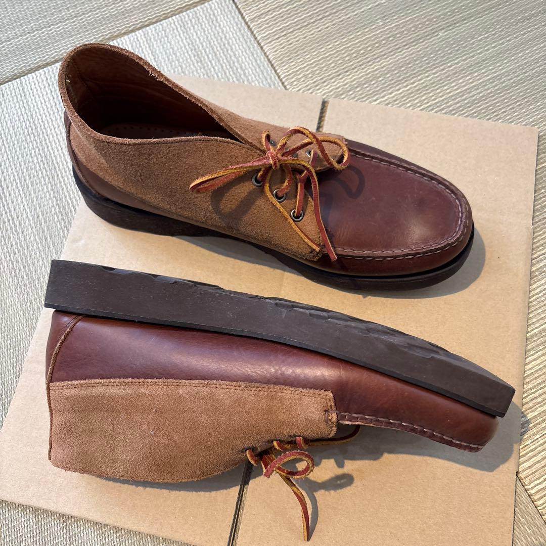 ブラウン スエード レースアップ モカシン