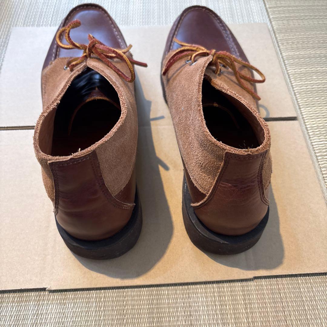 ブラウン スエード レースアップ モカシン