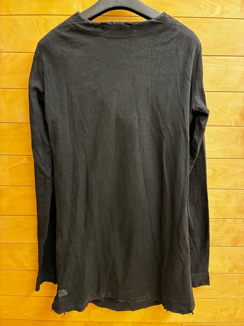 JULIUS ユリウス　ダメージ加工　ドレープロングスリーブカットソー