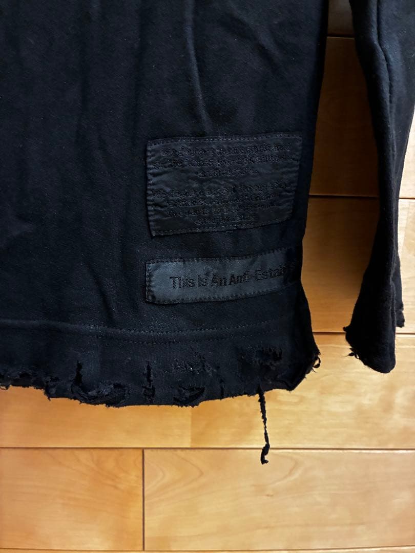 JULIUS ユリウス　ダメージ加工　ドレープロングスリーブカットソー