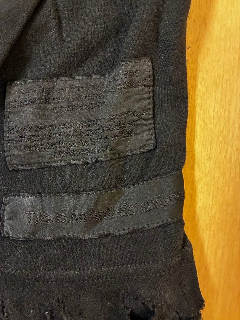 JULIUS ユリウス　ダメージ加工　ドレープロングスリーブカットソー