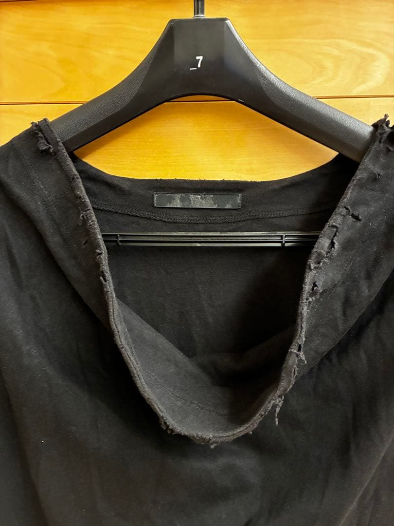 JULIUS ユリウス　ダメージ加工　ドレープロングスリーブカットソー