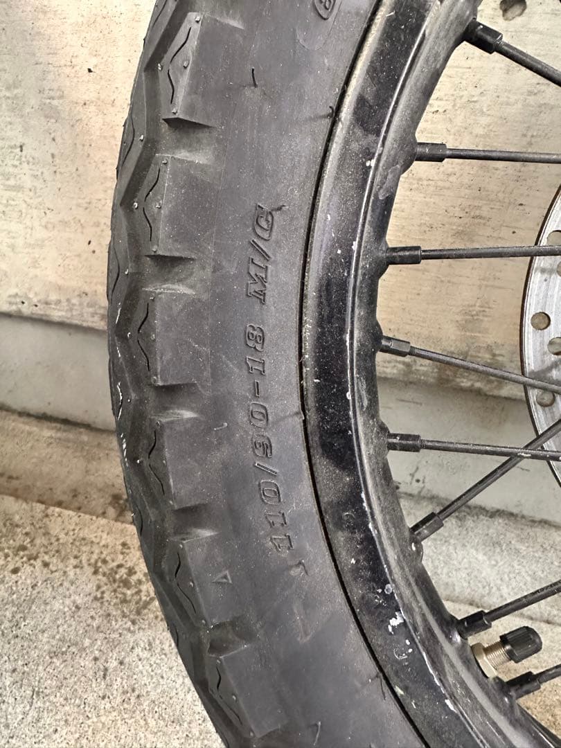 カワサキエストレア純正フロントスポークホイール ディスク付き バリ山