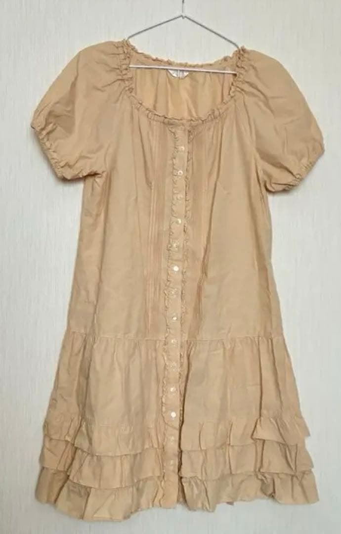 ピンクハウス　キナリフリルチュニックワンピ