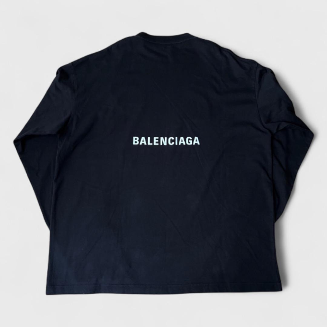 美品 バレンシアガ NASA スペース Tシャツ 長袖 ロンT ブラック