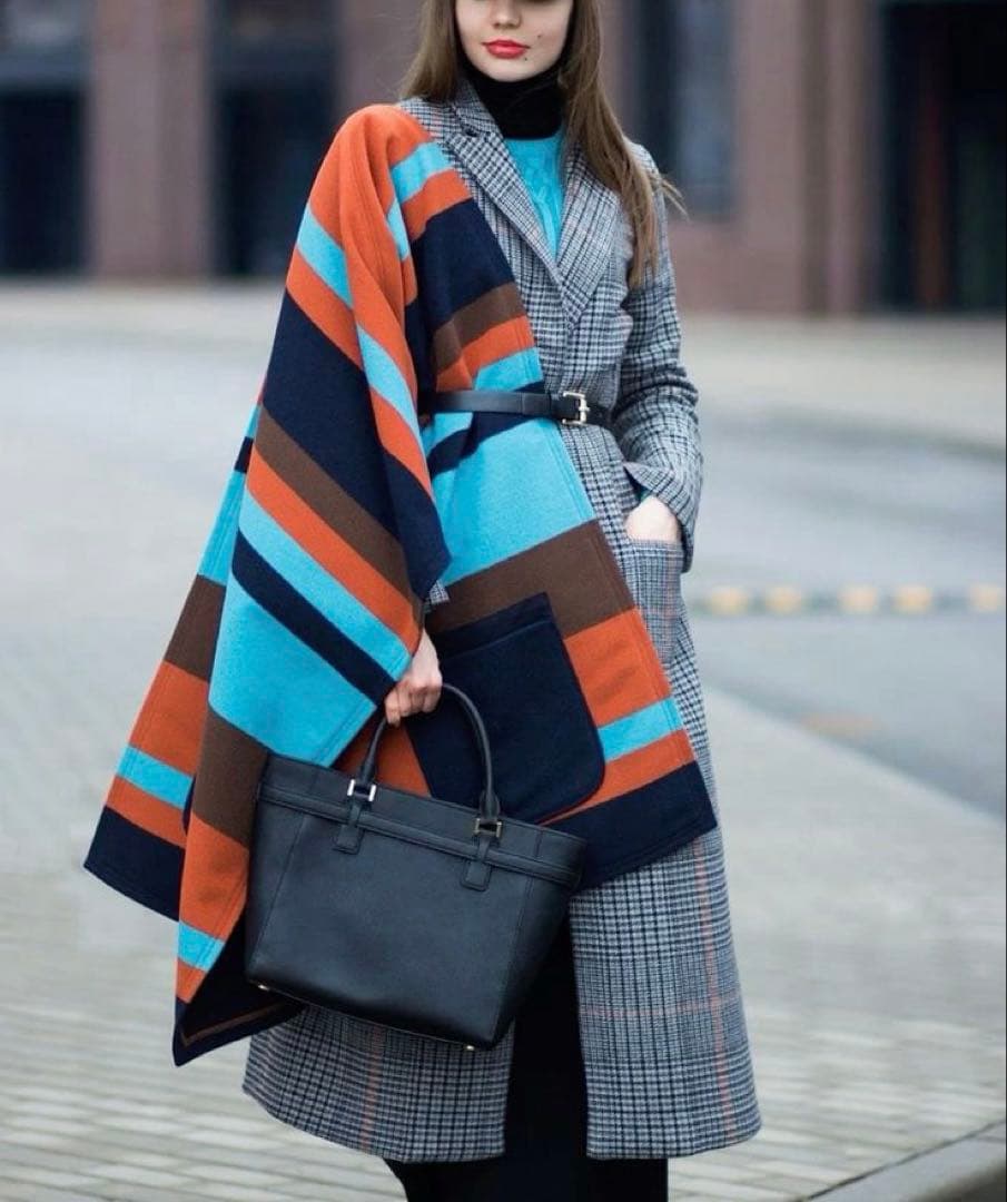 美品✨ See By Chloé シーバイクロエ　マルチカラーポンチョ