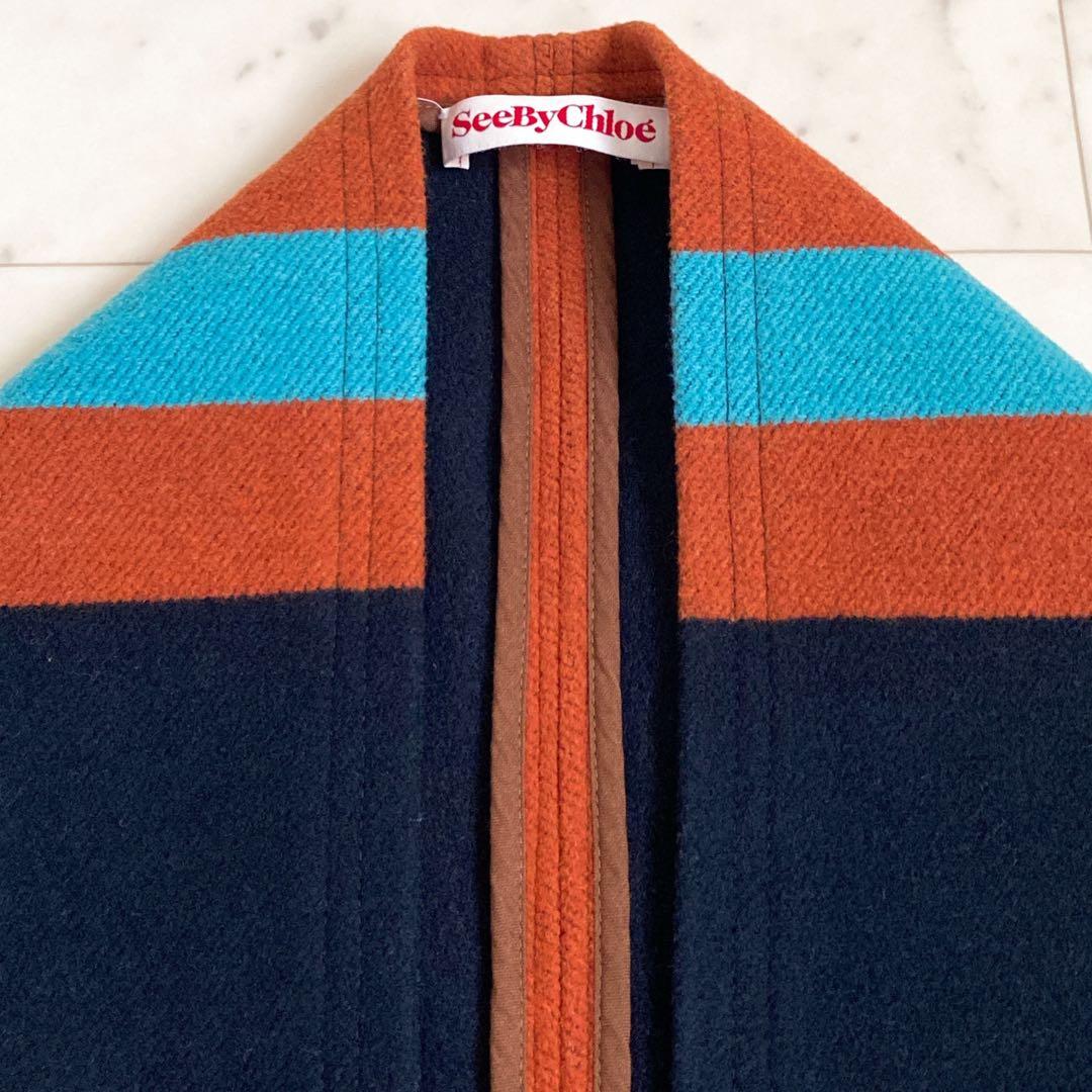美品✨ See By Chloé シーバイクロエ　マルチカラーポンチョ