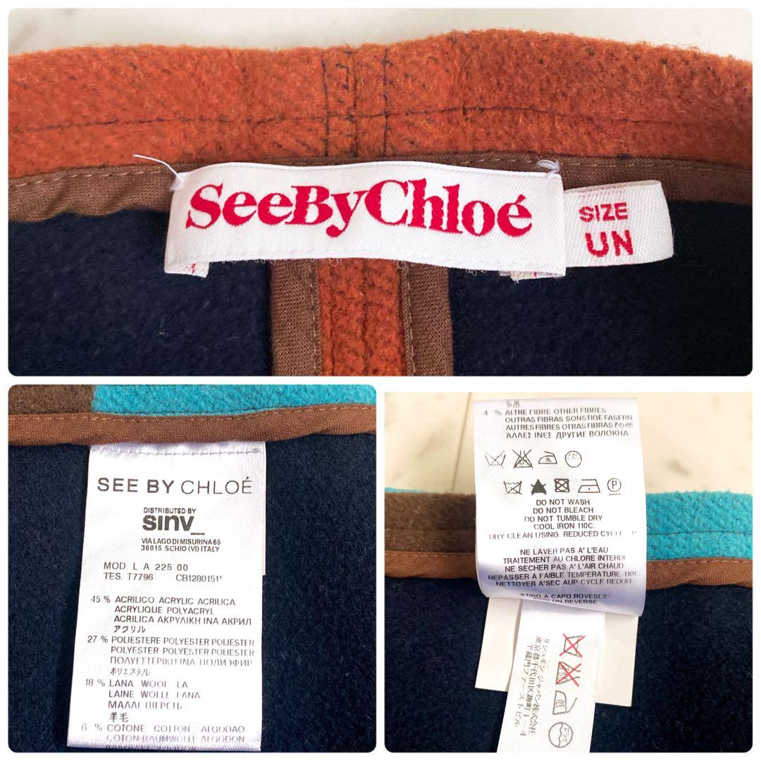 美品✨ See By Chloé シーバイクロエ　マルチカラーポンチョ