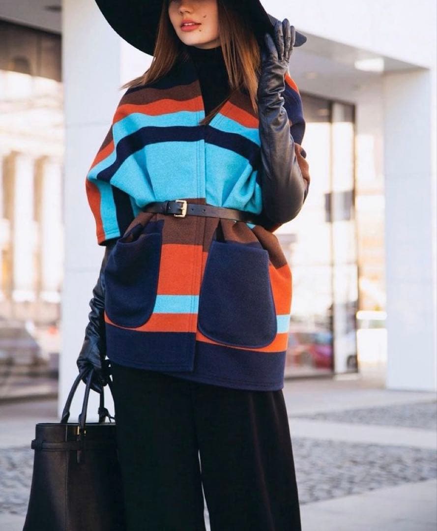 美品✨ See By Chloé シーバイクロエ　マルチカラーポンチョ