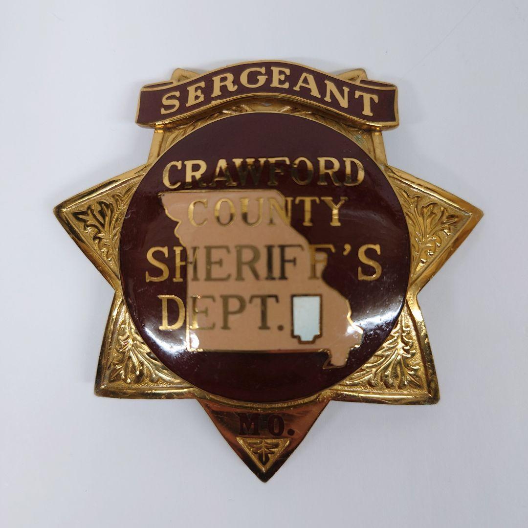 280.アメリカ　保安官バッジ　ミズリー州　クロウフォード郡　保安局　巡査部長