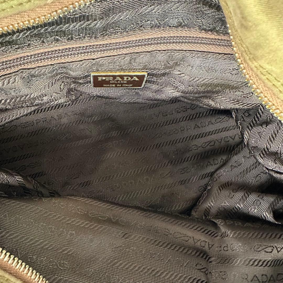 希少✨プラダ トートバッグ ショルダー チェーン ゴールド金具 三角ロゴ