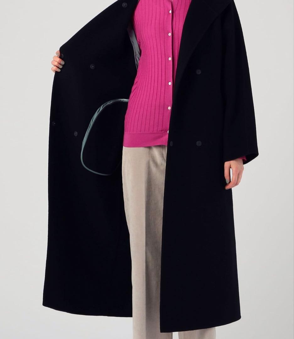 トゥモローランド　スーパーダブルフェイス ベルテッドコート　ネイビー