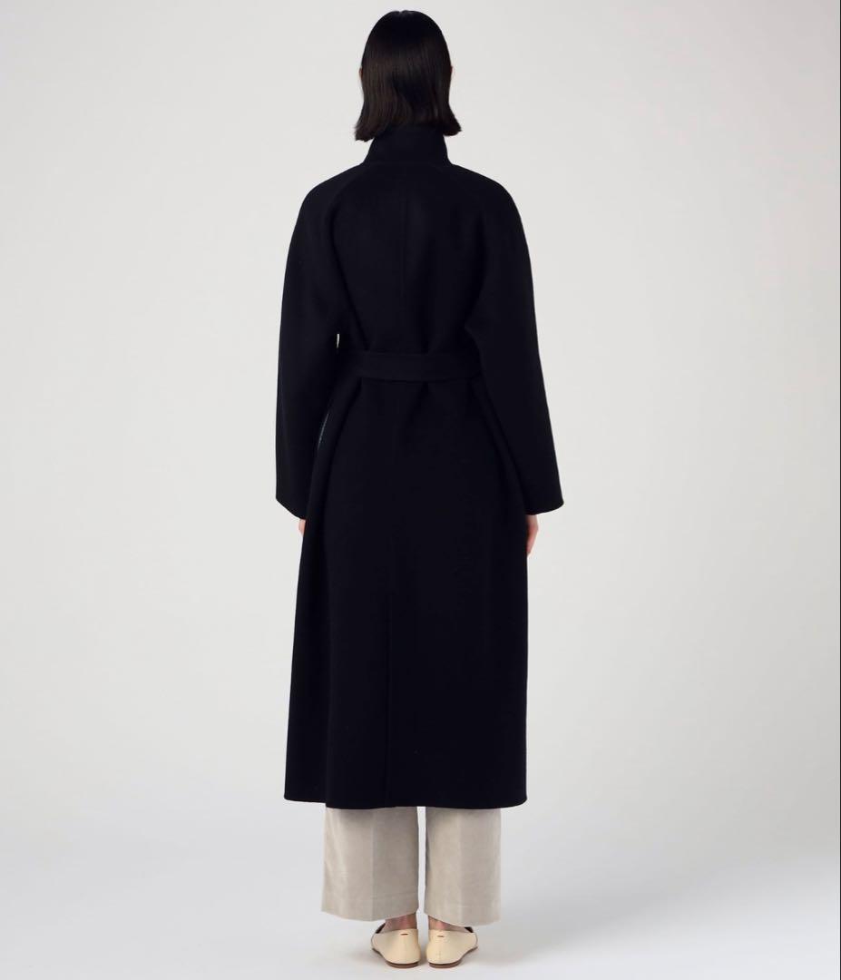 トゥモローランド　スーパーダブルフェイス ベルテッドコート　ネイビー