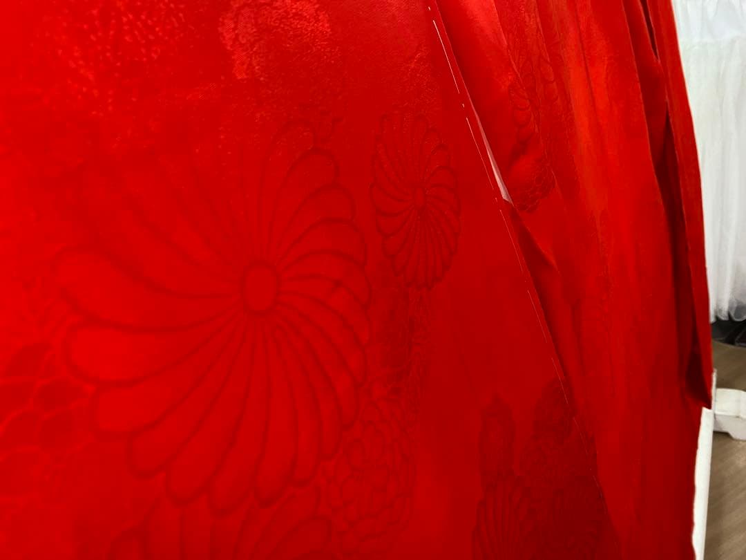 花嫁用　長襦袢　花柄　正絹