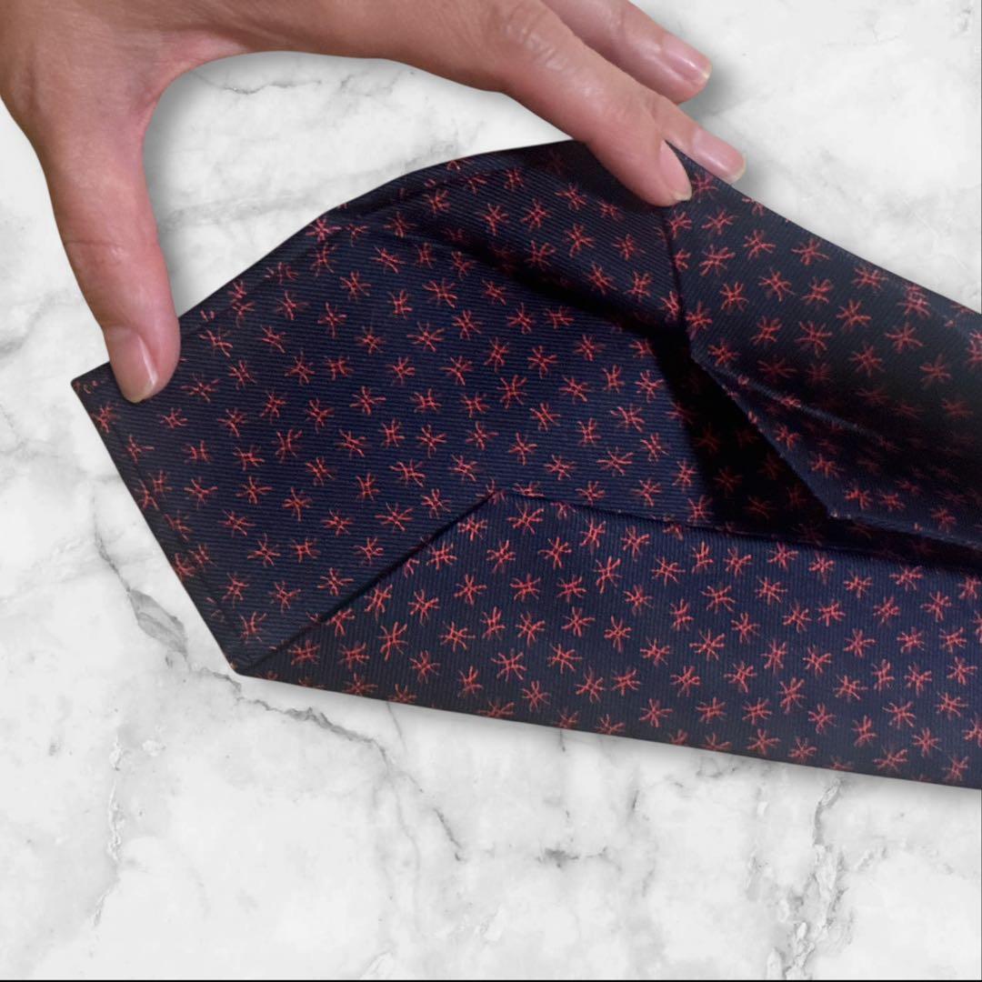 【タグ・箱付き】ブルガリ　ネクタイ　ネイビー　セッテピエゲ