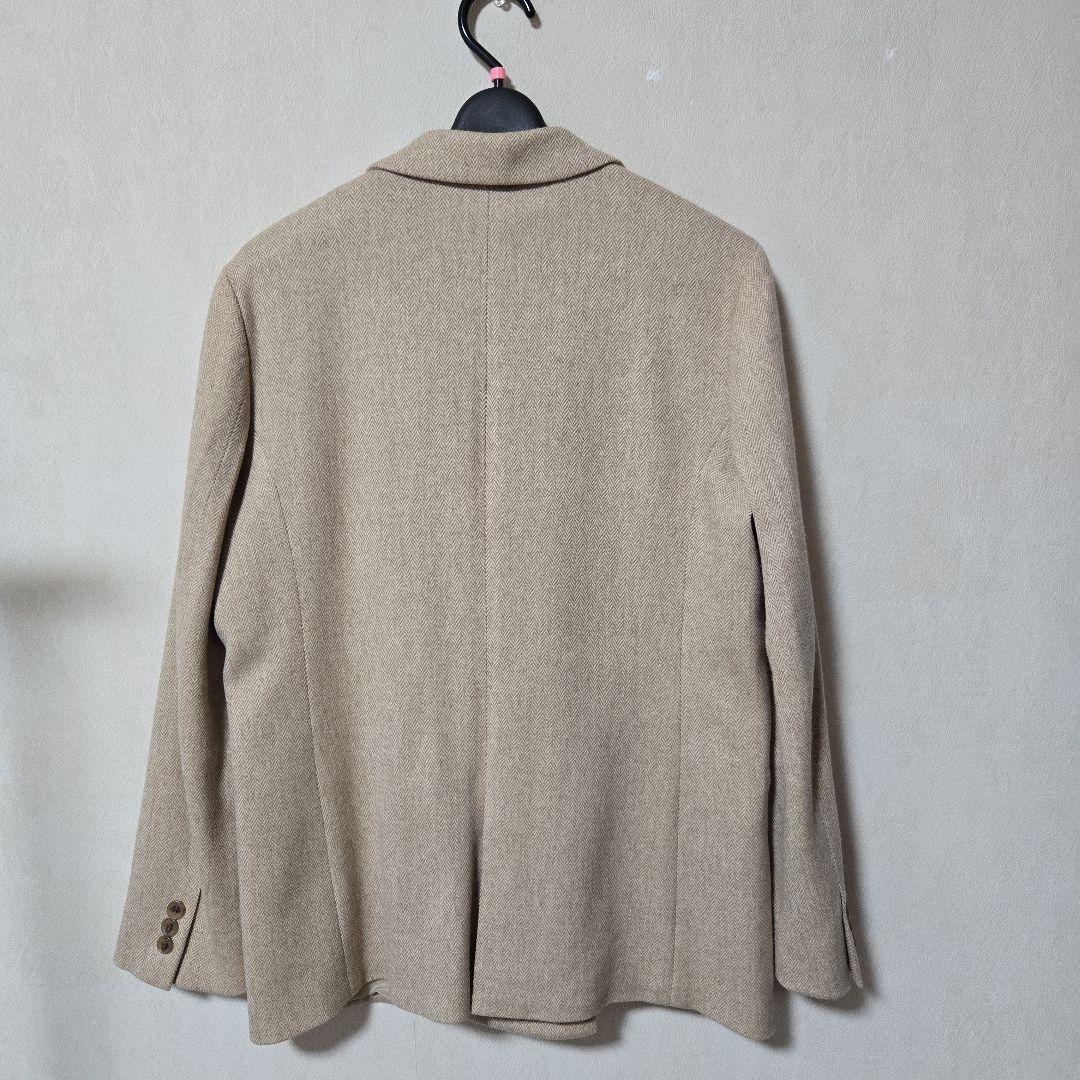 ニューヨーカー　ベージュ ヘリンボーン ダブルジャケット