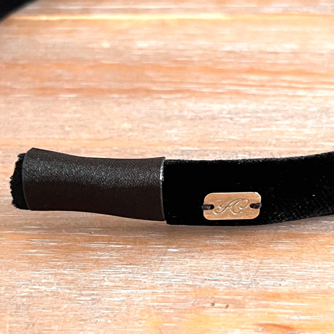 【超美品】acca ブラック ベルベット ヘアバンド カチューシャ