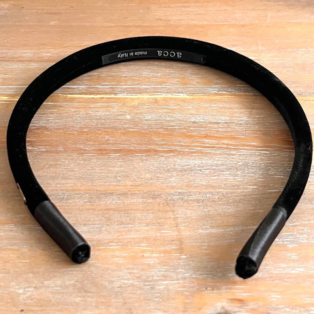 【超美品】acca ブラック ベルベット ヘアバンド カチューシャ