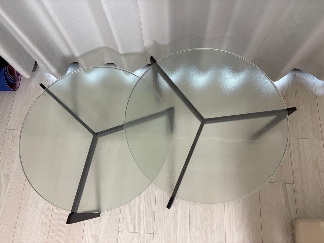 アルモニア ガラスセンターテーブル セパレートタイプ 丸テーブル Armonia