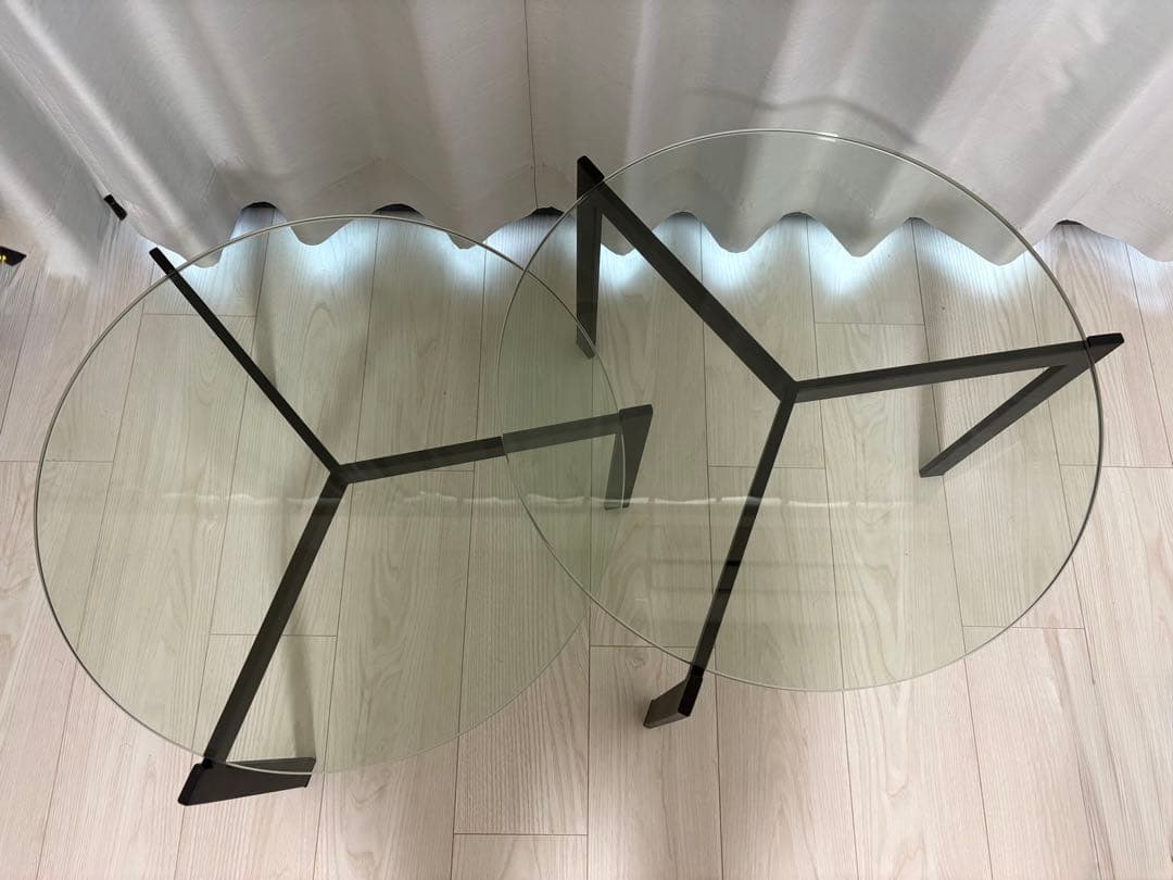 アルモニア ガラスセンターテーブル セパレートタイプ 丸テーブル Armonia