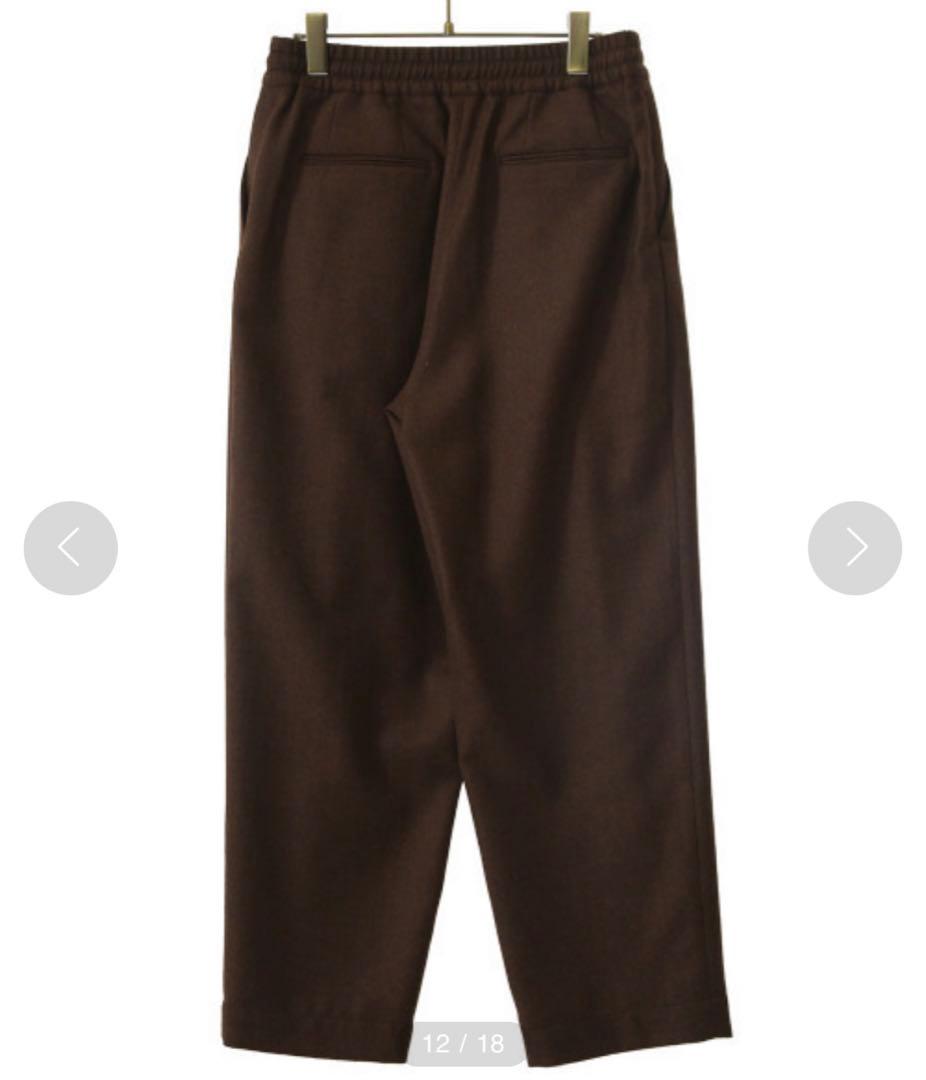 ブラウン ノーカラージャケットとパンツセット