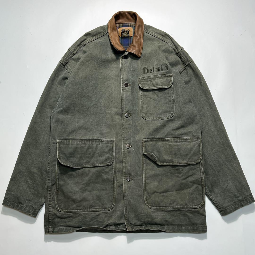 90s〜 カナダ製 ビンテージ カバーオール XL相当 モスグリーン ○7570