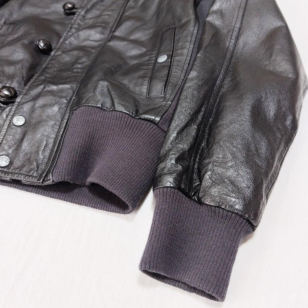 PUMA Clydeフード付きレザージャケット サイズUSM　フライトジャケット