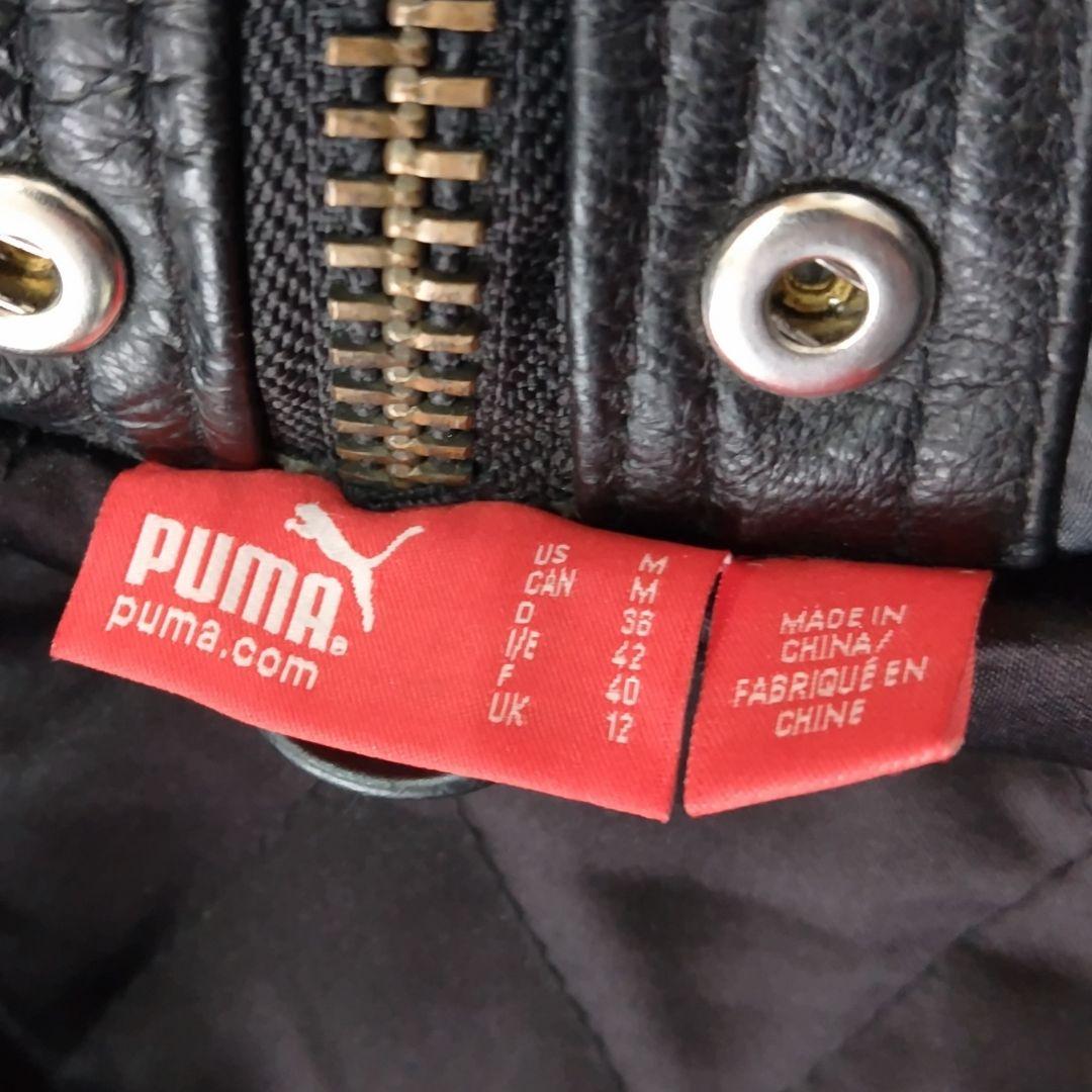 PUMA Clydeフード付きレザージャケット サイズUSM　フライトジャケット