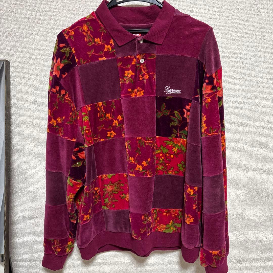 【BTS ググ着用】Supreme 22aw 花柄ベルベットポロシャツ