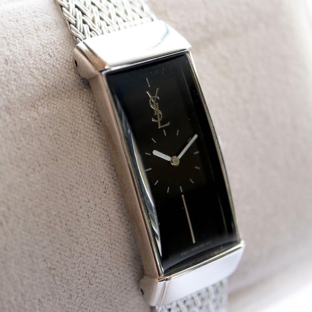 Yves Saint Laurent シルバー　ブラック文字盤 腕時計 1363