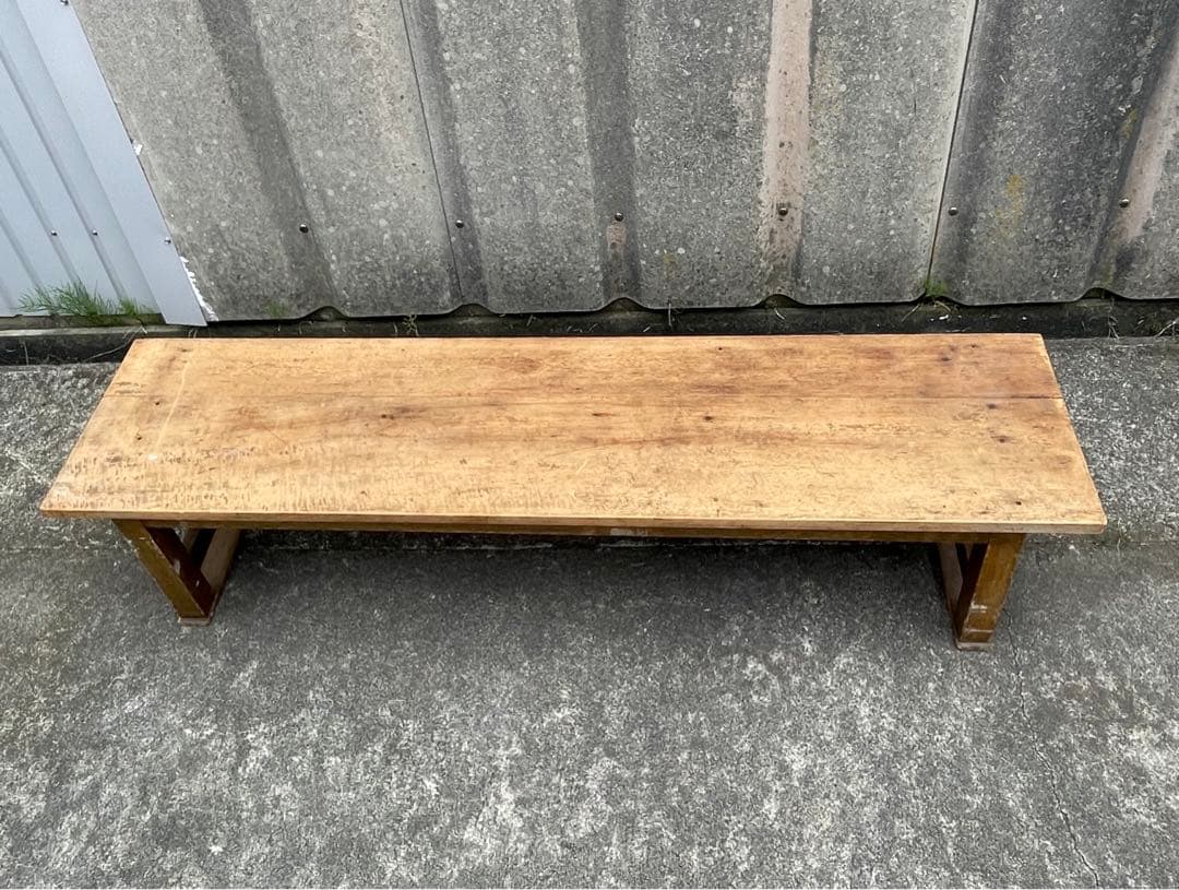 稀少/ビンテージ/古道具/当時物/無垢材/寺子屋/長机/作業台/店舗什器/②